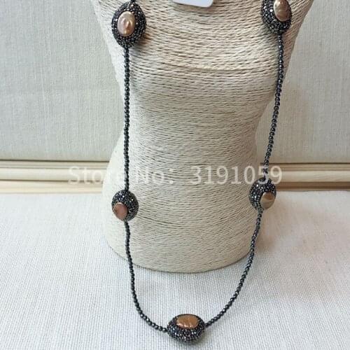 European and American style fashion accessories manufacturers direct sales of old black gall pearl pendant necklace
