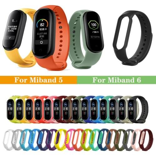 Soft Silicone Wrist Band for XIAOMI MIBand 5 6 Bracelet Replacement Colorful Strap for mi band 5 strap