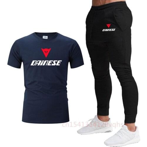 2021 New Brand Mens Casual Sportswear Mens Suit Summer 2-piece Set Of Pure Cotton T-shirt + Sports Trousers Mens Sports Suit