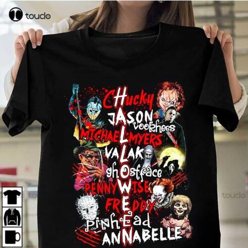 New Hot Friends Horror Characters T Shirt Happy Halloween Horror Movie Killers Tee Shirts Unisex