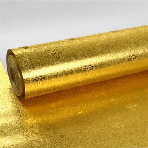 Papel de parede new gold wallpaper gold foil silver foil ktv hotel bedroom restaurant living room pure color ceiling wallpaper