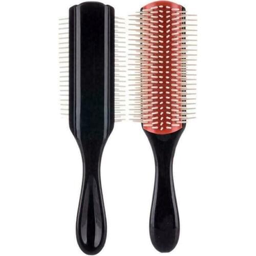 Barber Cushion Brush Bristles 9-Row Detangle Distribute Hair Comb Anti-static Hairbrush Hairdressing Scalp Massager Hair Brush