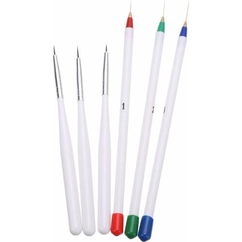 6pcs Professional Nails Brush UV Gel Fine Line Liner Drawing Brushes Tiny Nail Art Painting Pen Tool Set Mayitr