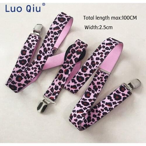 2019 popular men, women, black sling, adjustable elastic leopard print, pink trouser clip