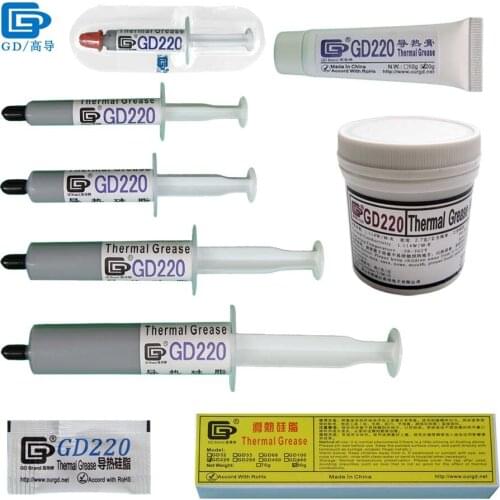 Net Weight 0.5/1/3/7/15/20/30/90/150 Grams GD220 Thermal Conductive Grease Paste Plaster Heat Sink Compound SSY SY CN MB ST