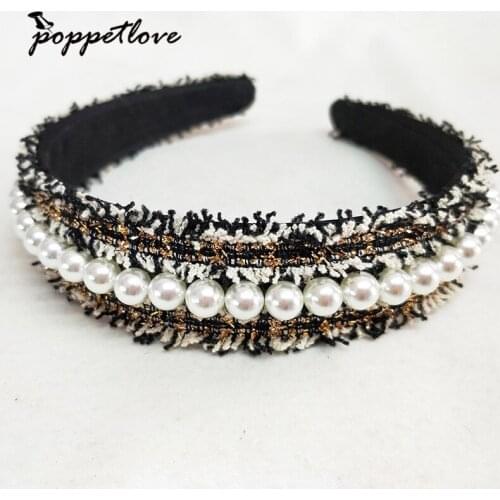Pearl Tiara Zebra stripes Headband Crown Jewelry women Comfortable Headpiece Wedding Hair Accessories Headbands
