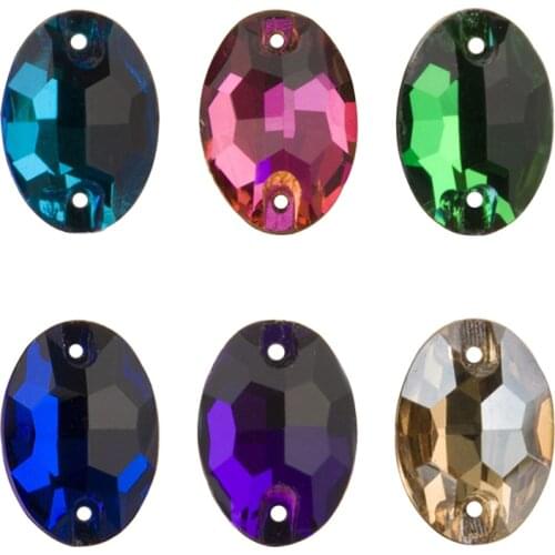 YANRUO 3210 Oval AAAAA Flat Back DIY Sew On Rhinestones Glass Strass Stones And Crystals For Dress Making Needlework