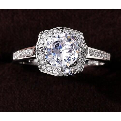 YOUHAOCC Unique Square Micro-inlaid Zircon Ring Engagement Ring Proposal Ring Fashion Anniversary Jewelry Size 6-10