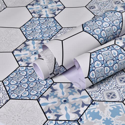 3M/5M European Style Applique Surface Wall Sticker Film For Tiles /Ground in Kitchen Backsplash Floor Art Wallpaper Peel & Stick