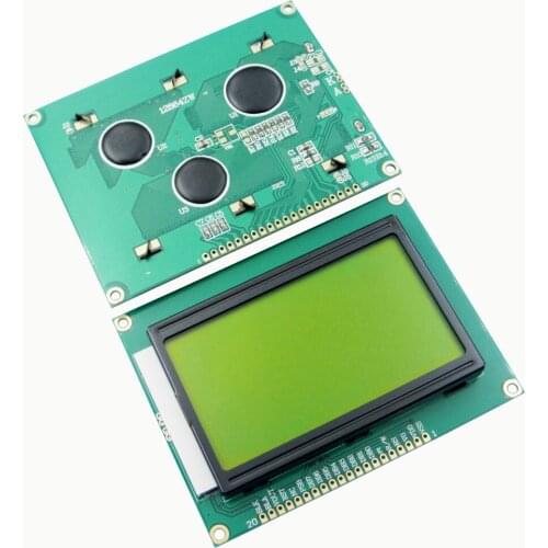 1pcs 128*64 DOTS LCD Module 5V Yellow and Green/Blue Screen 12864 LCD with Backlight ST7920 Parallel Port