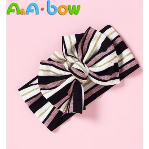 1PCS Childrens hair accessories baby stripe bow cross headband knot headbands knot headwrap baby girl multicolor 6 Colors