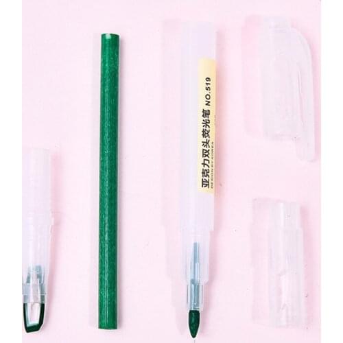 1PC Stationery Double Headed Fluorescent Pen Hook Highlighter Pen Color Mark Pen Cute flash school student pen Gifts 8 color
