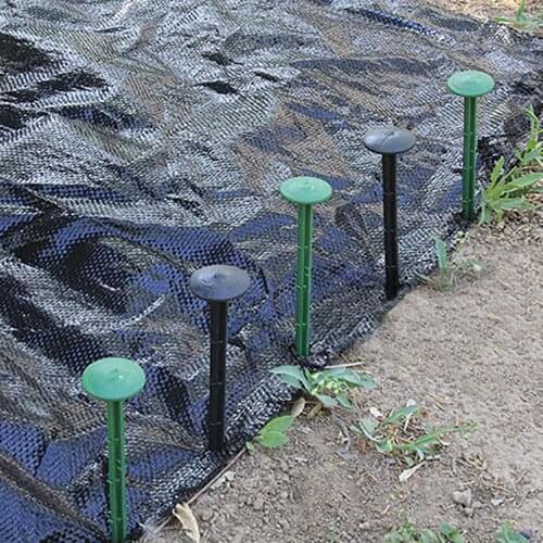 10Pcs Garden Ground Nail Greenhouse Film Ground Cloth Sunshade Fly Net Fixed Barbed Plastic PP Ground Nails