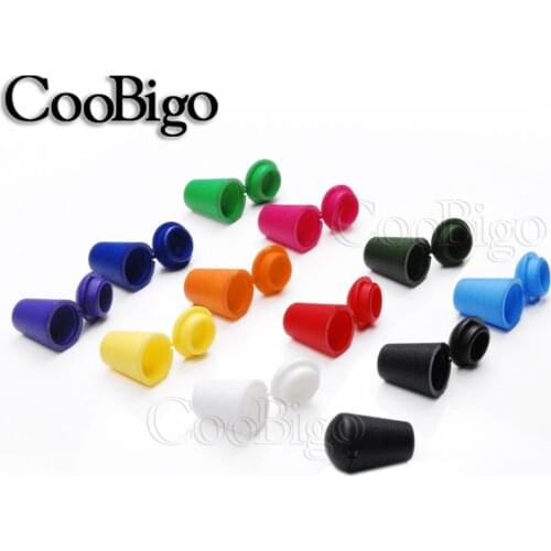100pcs Cord Ends Bell Stopper With Lid Lock Colorful Plastic Toggle Clip For Paracord Clothes Bag Sports Wear Shoe Hole Dia 5mm
