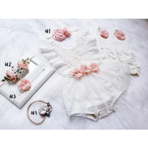Pudcoco 2pcs Princess Infant Girls Lace Romper Dress 0-24M Baby Summer Lace Fly Sleeve Pearls 3D Flowers Jumpsuit Birthday Party