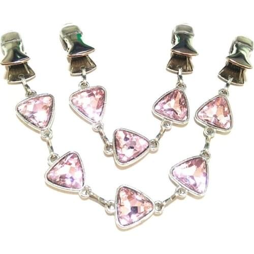 2Pcs/lot Pink Crystal Women Cardigan Guard Clamps Cape Cloak Clasps Sweater Clips
