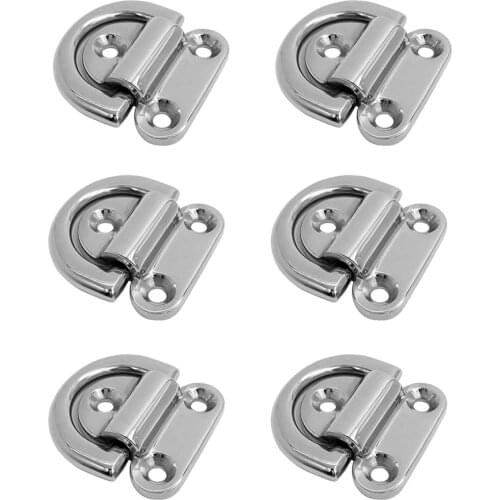316 Stainless Steel Marine Boat Folding Pad Eye Tie Down Pad ( 6-Pack )