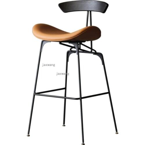 Wrought Iron Bar Chairs Light Luxury Nordic Industrial Style Ant Bar Chair Modern Minimalist Bar Stools Home Backrest High Stool