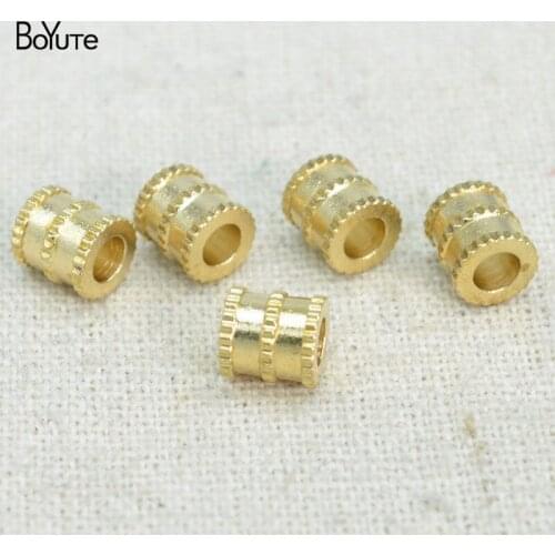 BoYuTe Wholesale (50 Pieces/Lot) Metal Brass 6*6.3MM-3MM Hole Three Circles Spacer Beads Jewelry Making