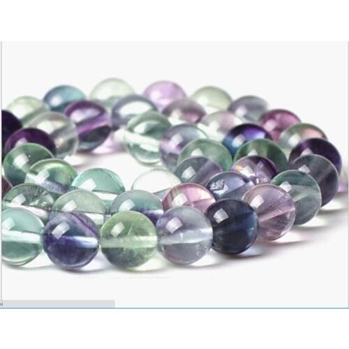 AAA 8mm Natural Rainbow Fluorite Round Loose Beads Stone Strand 15.5