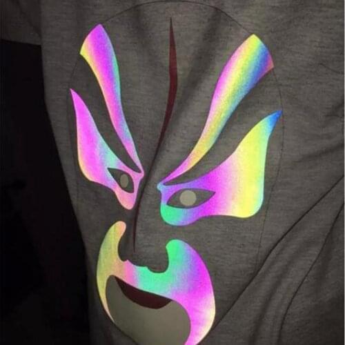 SUNICE Hot Sale Colorful Reflective Heat Transfer Vinyl Decorative Clothing Iron on Festival T-shirt 5 Sheet 50cmX30cm Pack