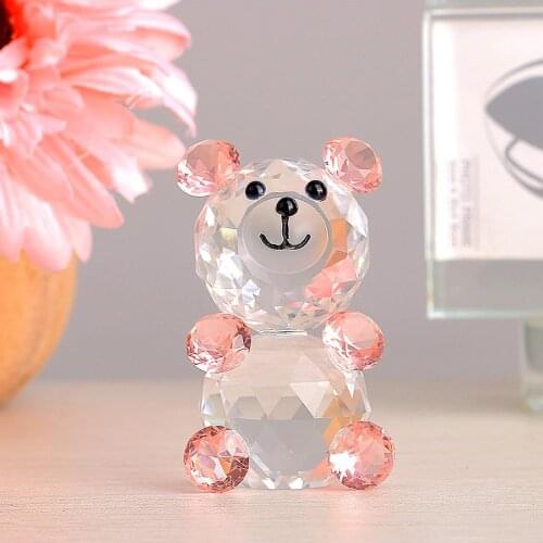 H&D Fashioncraft Choice Crystal Collection Teddy Bear Figurines,Three Colors for Chose,Wedding Home Decoration & X'mas Gifts