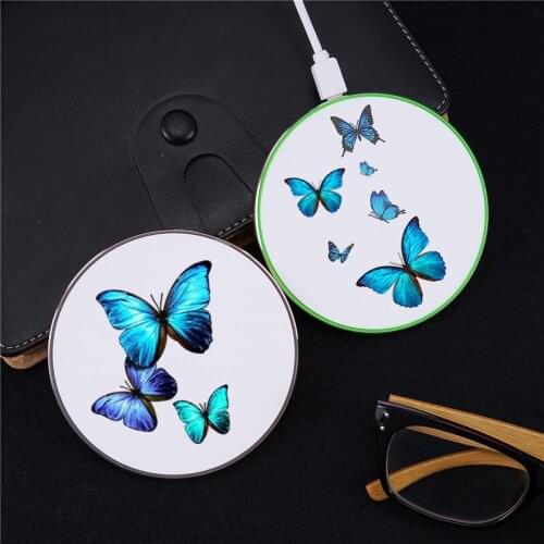 JAMULAR 10W Butterfly Fast Wireless Charger for Samsung Galaxy S9 S10 Xiaomi10 Charging Pad for IPhone 11 XS Max XR X 8 Plus