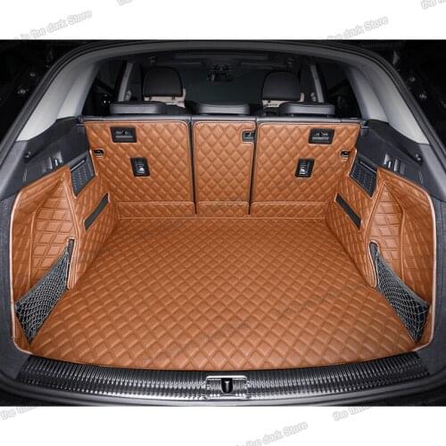 Leather Car Trunk Mat Cargo Liner for Audi Q5 2018 2019 2020 2021 2022 accessories rear cover boot interior 80a seat auto