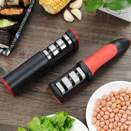 Kitchen Quick Sharpener Double-sided Three-stage Multi-function Sharpener Tungsten Steel Ceramic Knife Fixed-angle Sharpener