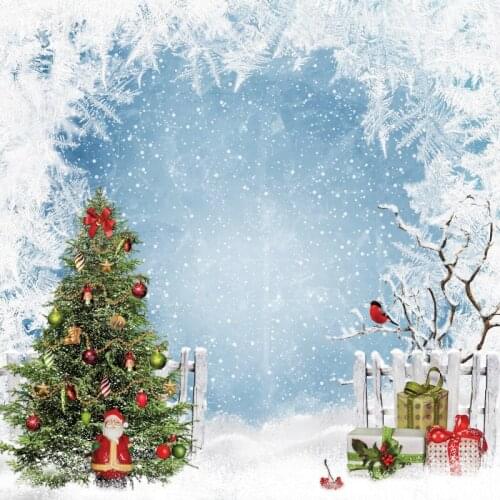 Laeacco Photo Backdrops Winter Snow Merry Christmas Tree Gift Party Baby Scenic Photographic Background PHotocall Photo Studio