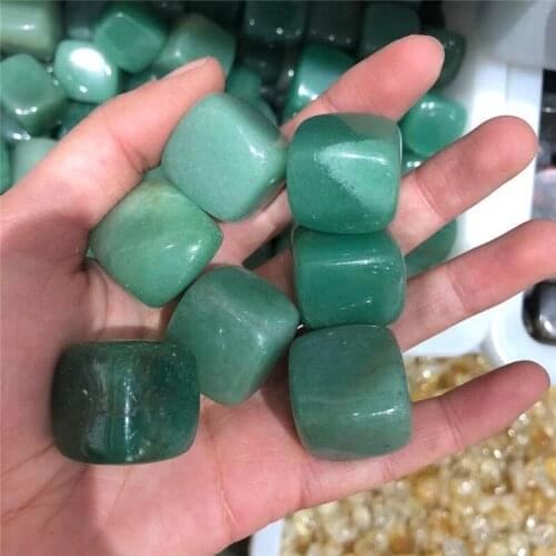 Natural bulk quartz green aventurine cube tumbled crystals stone for feng shui