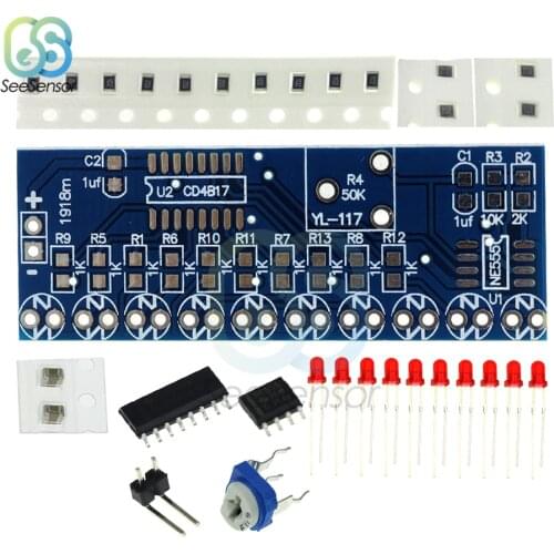 NE555+CD4017 Light Water Flowing Light LED Module DIY Kit Running Light Drive Smart Electronics Kits