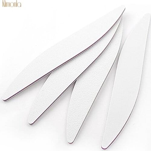 5pcs/lot White Nail File 100/180 Nail Sanding Buffer Blocks Crescent Moon Type Tips Manicure UV Gel Varnish Nail Accessoires