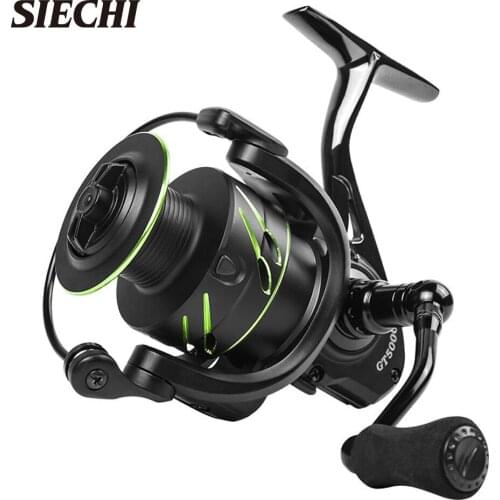 SIECHI All Metal Fishing Reel 5.0:1 Max Drag 10kg 2000-7000series Spinning Reel for Bass Saltwater Fishing Carp Reel Fishing