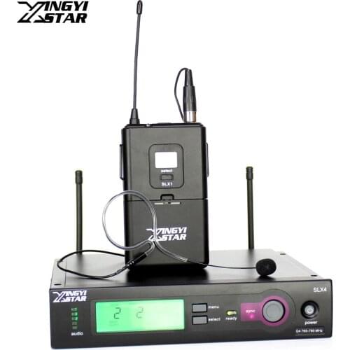 Professional UHF Wireless Headset Microphone Single Earhook Cordless Receiver Mic For SLX4 SLX24 PC Karaoke Bodypack Transmitter