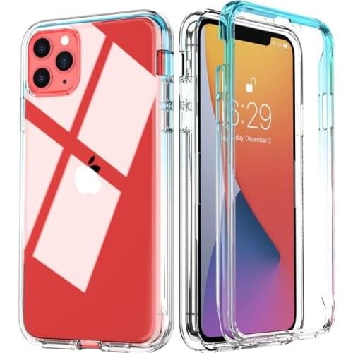 Clear Phone Case for IPhone 11 12 Pro Max X Xr Xs Max 8 7 Plus SE Case 360 Degree Full Body Protective with Screen Protector
