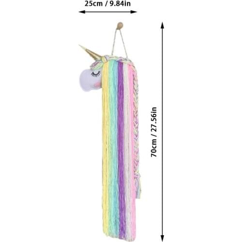 Dream Catcher Felt Unicorn Storage Belt Wall-mounted Headwear Finishing Belt Organizer Handmade Wall Hanging For Girls Kids