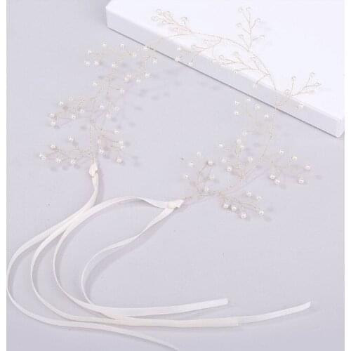 Handmade Simple Pearls Bridal Headband Tiara Crown Wedding Hair Accessories Elegant Charming Headpiece Women Hair Jewelry