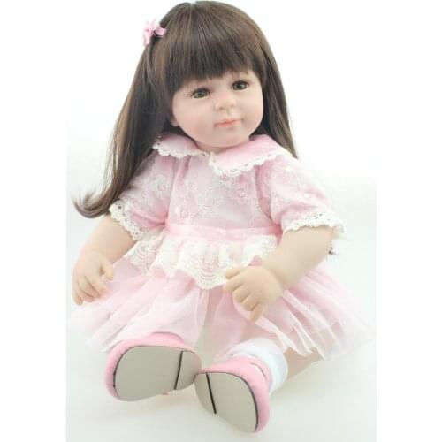 51cm Silicone Reborn Baby Doll Toys With Charming brown eyes Princess Dolls Lovely Birthday Gift Girls Brinquedos menina a toy