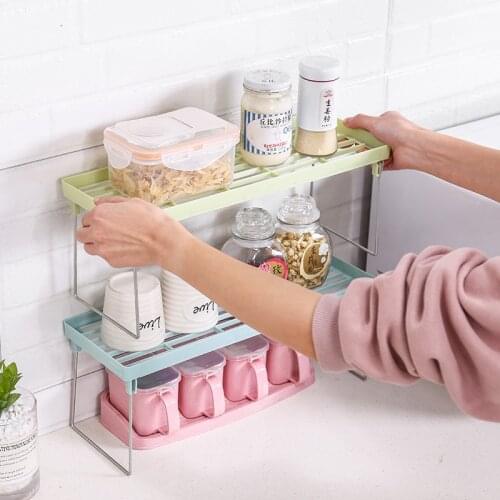 NEW Standing Rack Organizer Kitchen Bathroom Organizer Do Kuchni Countertop Rangement Shelf Holder Rack Storage Containers