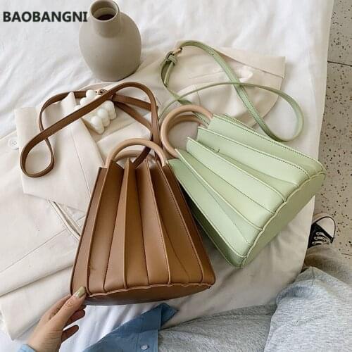 Ladies Shopping Small Tote Bags Handbags Women PU Leather Ruched Shoulder Bag Ladies Fashion Handbag Sac A Main