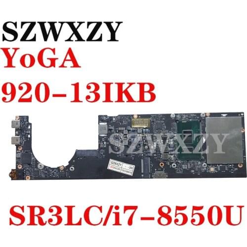 SZWXZY For Lenovo YoGa 920-13IKB Laptop Motherboard With SR3LC/i7-8550U/CPU 5B20Q09639 DYG60 NM-B291 100% Working