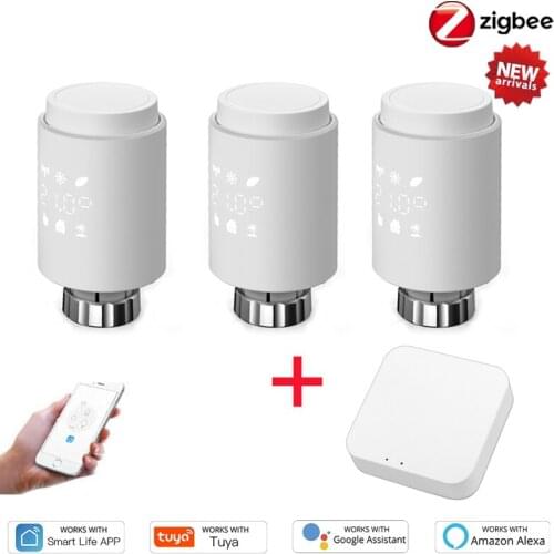 Tuya ZigBee3.0 Thermostat Tuya Radiator Actuator Valve Smart Programmable TRV Temperature Controller Alexa Voice Control New