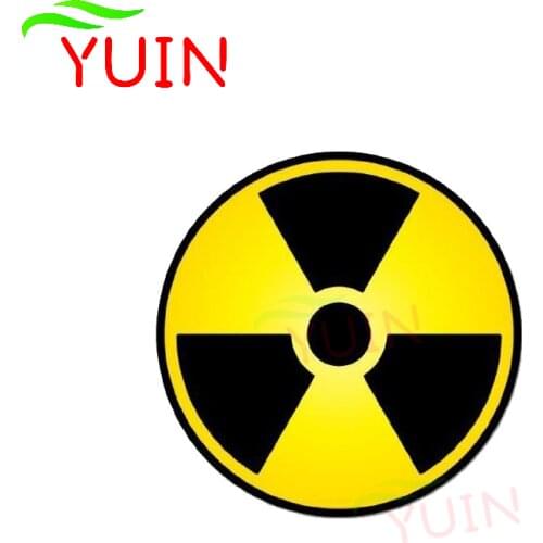 Funny Nuclear Radiation Warning Car Sticker Personality PVC Cars Accessories Body Decoration Waterproof Sunscreen Decal 14*14cm