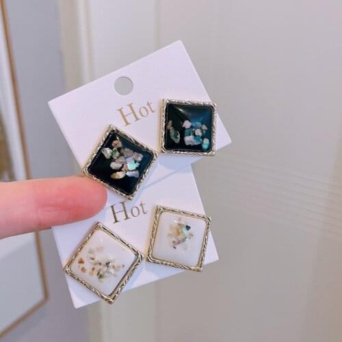 Retro Square Shape Geometric Stud Earrings for Women Trendy Female Earring Party Jewelry Accessories