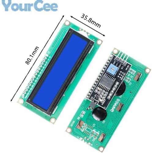 LCD1602 I2C LCD Module 1602A Display Screen Module Blue Screen PCF8574 IIC I2C LCD1602 Adapter Plate for Arduino