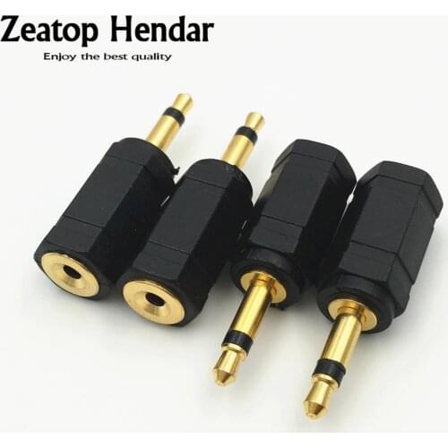 10Pcs Gold 3.5 Male Mono Male Plug to 2.5mm jack Female Audio Converter Staight Adapter Connector