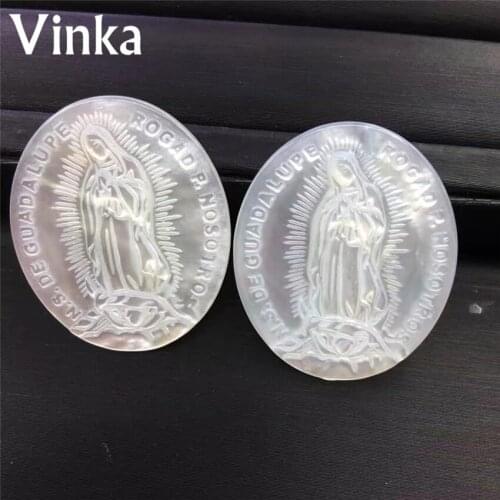 100PCS/Lot Wholesale Natural Sea Shell Mother Of Pear Virgin Mary Shape Shell 27*32mm Madonna Jewelry Accessories