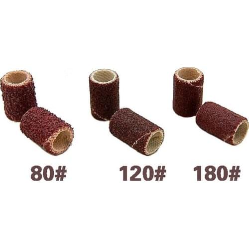 100pcs/pack with size #80 120 180 nail drill bits Sanding Bands For Manicure Pedicure Nail tools Machine