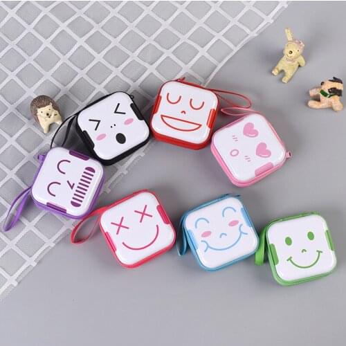 12pc/lot Cute expression Square tin iron box / mini key purse / metal candy metal case /coin storage bag/headset gift